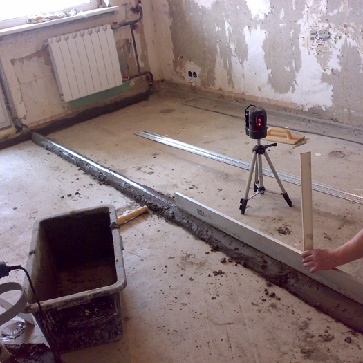 Как выровнять бетонный пол без стяжки пола под линолеум своими руками